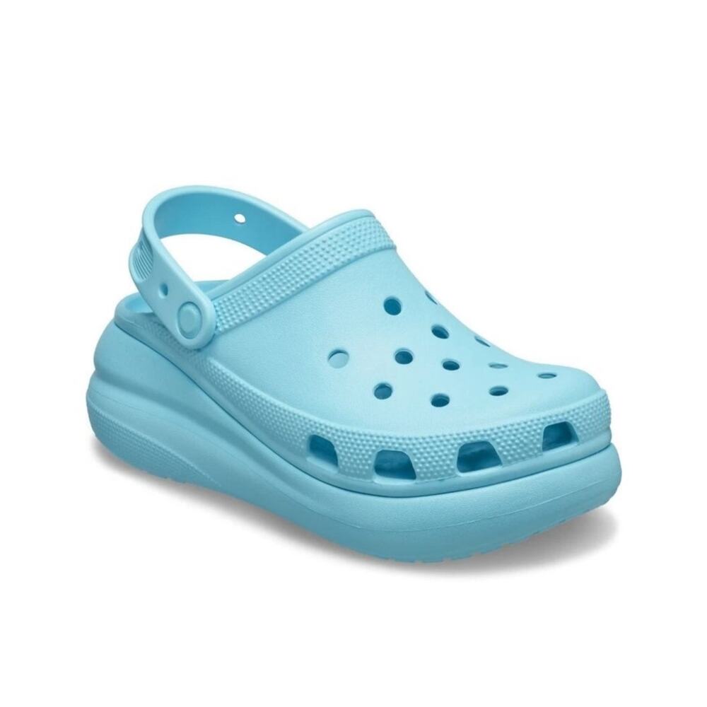 NEW Unisex Crocs Classic Crush Clogs Slip On Shoes Size M10 W12 Neptune Blue - Picture 2 of 5